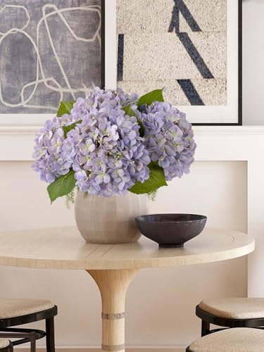 ZYTUYO 20inch 4PCS LilacLight Purple Hydrangea Artificial Flowers Lilac Real Touch Fake Hydrangeas with Long Stem for Indoor Outdoor Porch Living Room Home Decor Party Wedding Xmas Table Centerpieces - color: Light Purple