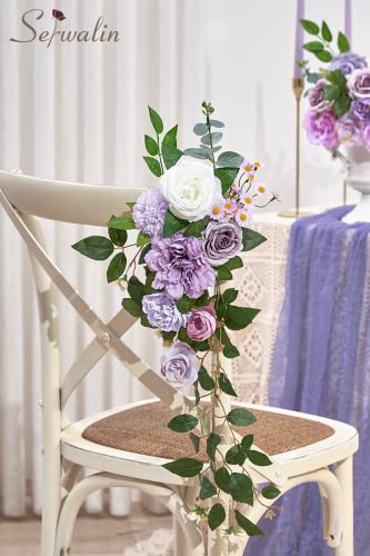 Serwalin Artificial Flowers Silk Flowers Wedding Cake Flowers Purple Fake Flowers Box Set for DIY Wedding Bouquets Table Centerpieces Arrangements Baby Shower Home Decor - color: Forest Purple, size: 1 Box