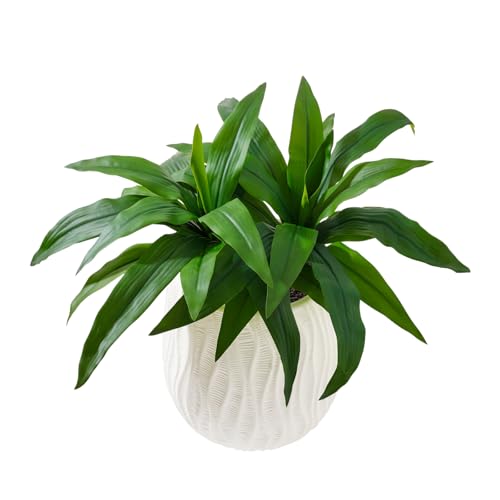 ucky 18.1" Artificial Dracaena Greenery Stems (15 Leaves, Dark Green), Lifelike Faux Tropical Bush for Table Centered Vase, Indoor Office Decor - color: 2pcs Dark Green, size: 15 Leaves