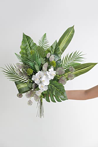 Serra Flora Artificial Greenery Spray Box Set(Pack of 30pcs) with 9 Kinds of Filler for Safari Jungle Hawaiian Luau Party Table Decoration Wedding Birthday Theme Party Decorations (Palm Leaves) - color: Palm Leaves