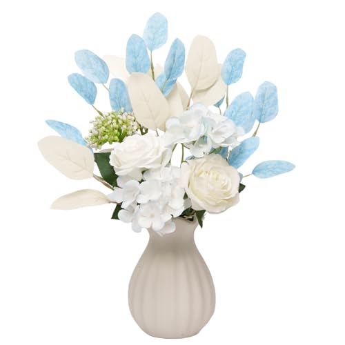 Silk Floral Arrangement，Artificial Flowers in Vase，Used ForValentine's Day Gifts，Spring Decor, Home Decor ，Room Decor and Bathroom Decor，Bedroom Decor，Coffee Table Decor