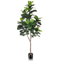 LYERSE Artificial Fiddle Leaf Fig Tree - 6.5ft Faux Ficus Lyrata Plant with 108 Fiddle Leaves Fake Fig Silk Tree in Pot Artificial Tree for Indoor Outdoor Home Office Perfect Housewarming - size: 6ft 6in