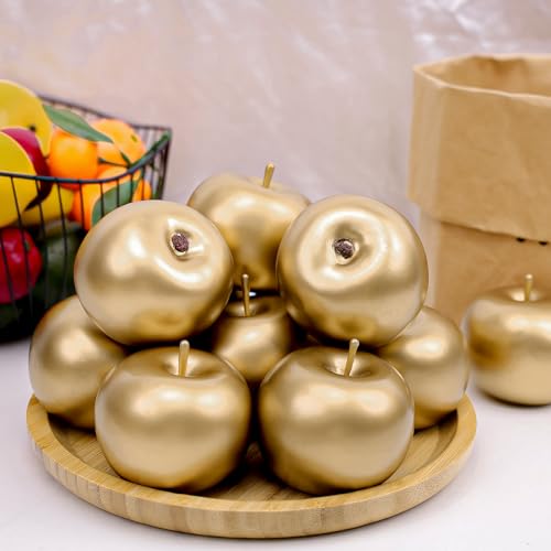 Gresorth 6 PCS Artificial Gold Apple Decorative Fake Apples Fruit Model Home Party Christmas Decoration - color: Gold Apple