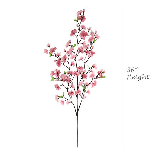 Larksilk 36" Lavender Pink Cherry Blossom Branch – Tall Artificial Sakura Stem for Floor Vases, Wedding Arches & Spring Home Decor | Real-Touch Faux Japanese Blossoms for Centerpieces - color: Dark Pink