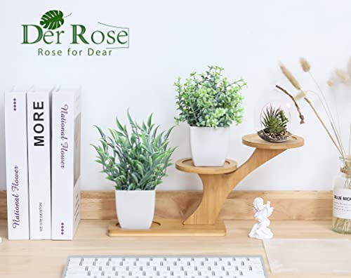 Der Rose 2 Pack Small Fake Plants Artificial Greenery Eucalyptus Plants in Pots for Bedroom Living Room Decor - color: Grey
