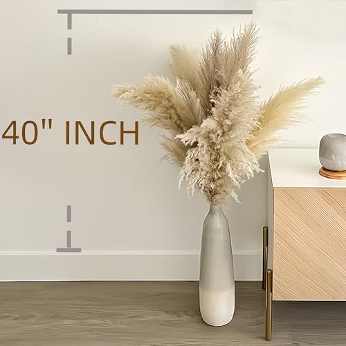 40pcs 40'' Pampas Grass Tall Decor - Pompas Floral, Tall Pampas Grass for Floor Vases, Living Room Floor, Floor Plants, Plumas para, and Grass Wall Decor