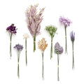 Ling's moment Artificial Greenery Stems Box Set, 42pcs with 9 Kinds of Faux Greenery Picks for DIY Bridal Bouquets Wedding Floral Arrangement Table Centerpieces, Lavender & Golden - color: Prpl-lavender & Golden