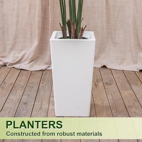 6FT Artificial Palm Tree, Palm Tree 72in Tall Faux with 15.7 White Planter, Fake Potted Tree with Lifelike Leaves for Indoor & Outdoor Home Office Decor