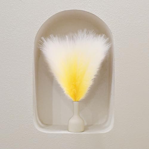 6 PCS Faux Pampas Grass Arrangement - 18"/45cm Artificial Fluffy Pompous Grass Stems for Boho Chic Home and Wedding Decor (Yellow Gradient) - color: A1- Yellow Gradient