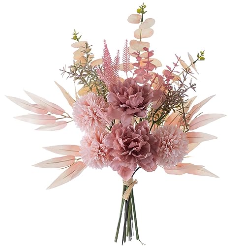 KIRIFLY Artificial Fake Flowers Plants Silk Flower Arrangements Wedding Bouquets Decorations Plastic Floral Table Centerpieces for Home Kitchen Garden Party Décor (Blush) - color: Blush