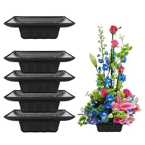 Curtis Wagner Plastics FAC-9900 Flower Arrangement Container (5-Pack) Size 5.5" x 5.5 x 2.5| Plastic Box for Floral Arrangement, Small & Large Flowers | Perfect for Weddings, Proms, Centerpiece - style: Arrangement
