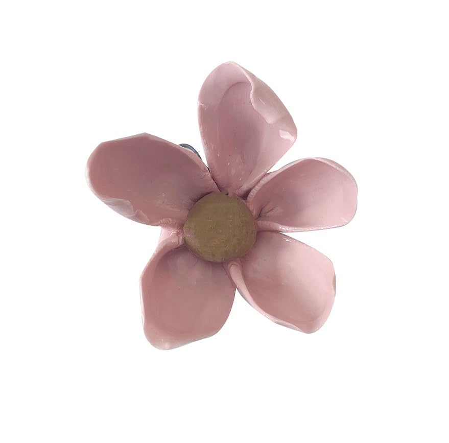 Ceramic Flower Wall Art, Artificial Flower Wall Sculpture，Handcrafted 3D Hanging Porcelain Flowers ,3D Wall Hanging Decor ,Porcelain Flower Wall Décor for Home，Hallway，Kitchen，Office (Pink,Hibiscus, 2.76") - color: Pink,Hibiscus, size: 2.76"