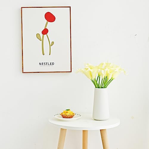 ONLY ART Artificial Cream Calla Lily 20pcs – 13.5" PU Faux Flowers with Flexible Stems, Soft Texture, for New Year and Valentine's Day Home, Wedding & DIY Decor - color: Cream