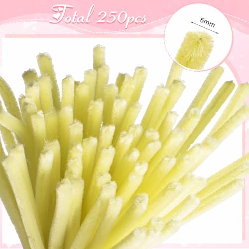 Peryiter 371 Pcs Pipe Cleaners Flowers Kit, Pipe Cleaners Chenille Stems Bulk with Floral Wire Gardening Tape Stamen, Fluffy Limpiapipas para Flores for DIY Mother's Day Decor(Pink, Green, Yellow) - color: Pink, Green, Yellow