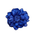 Dainty Satin Rose Flower Brooch Pins for Women Delicate Large Camellia Pins Shawl Clips Duckbill Clips Wedding Prom Banquet Party Jewelry Gift - color: Lapis