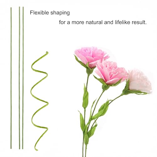 16-inch Green Paper Wrapped Flower Stems for Wedding Bouquets, DIY Floral Arrangements (Pack of 100) 16 Gauge Party Decoration Paper Flower Sticks - color: 16 Gauge Green Paper Wrapped Wire 100pcs