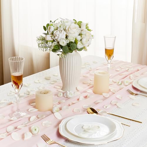 SITUMEIZI 400PCS Fake Rose Petals White Artificial Silk Flower Petals for for Wedding Her Set Romantic Night, Valentine's Day, Proposal Anniversary Decorations - color: White