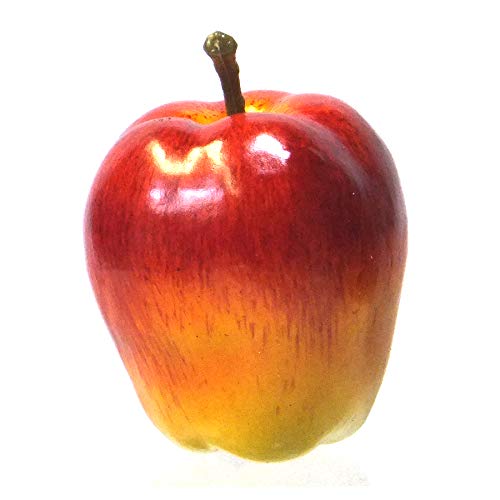 Vasefill 6-Pack Artificial Red Yellow Cortland Apple Plastic Apples Fruit Six Pieces Fake Manzana - color: Apple (Cortland)