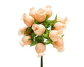 GiftWrap Etc. Peach Artificial Silk Flower Roses - 12 Mini Bouquets of 12 Rosebuds, 144 Rosebuds Total, Fall, Christmas, Wedding, Reception, Anniversary, Wreath, DIY, Arts and Crafts - color: Peach