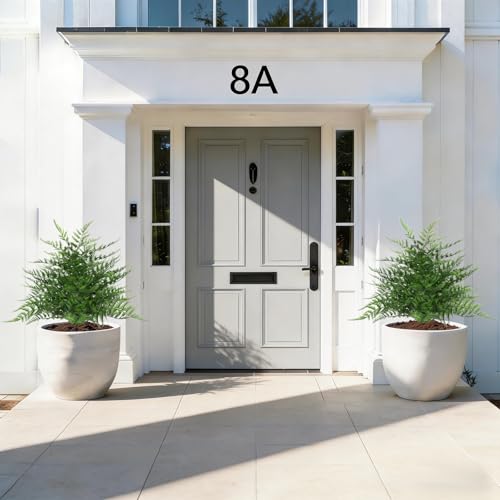 Grooy Artificial Fern Topiary Ball with Ground Spike, Set of 2 Realistic Boston Fern Plants Shrub, Fake UV Resistant Evergreen Bushes Tree for Porch Garden Indoor Outdoor Decor - color: Fern