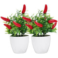 PRETYZOOM 2pcs Pepper Pepper Tree Bonsai oncini Bonsai Tree Fake Artificial Potted Plant Kitchen Decor Fake Fake s