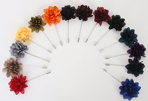 Flairs New York Gentleman's Essentials Premium Handmade Flower Lapel Pin Boutonniere - color: Bright Red [Daisy]