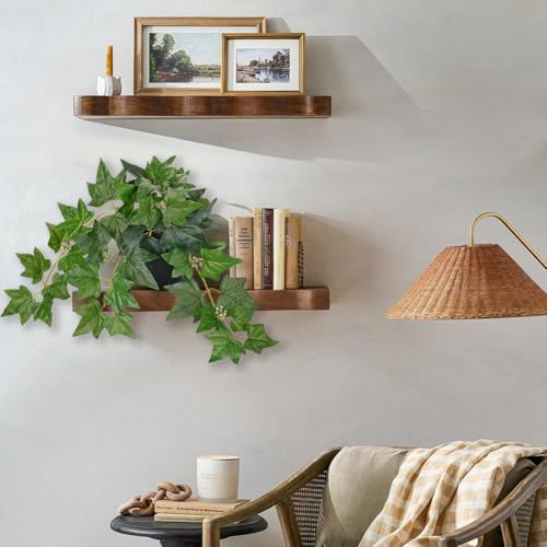 17.7" Artificial Plants Indoor Home Decor, Fake Potted Silk Plants for Shelves, Desks, Living Room, Home & Office Decor, Small Artificial Ivy Vine Plant in Pot, Faux Greenery Tropical Plant, Green - color: #Green Ivy Plant