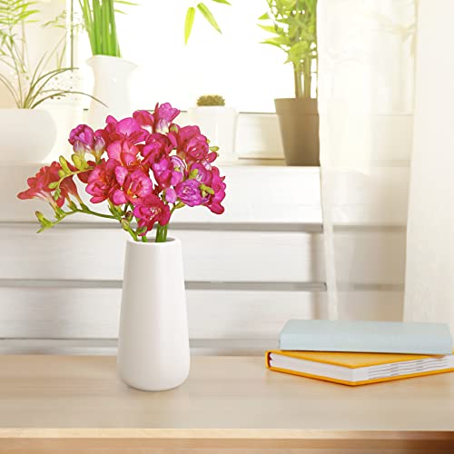 D'vine Dev 8 Inch Ceramic Flower Vase Textured Finishing, Minimalist Design for Kitchen, Bedroom, Living Room, Centerpieces, Office, Ivory, VS-XH-A-1 - color: Ivory, size: 8 Inch