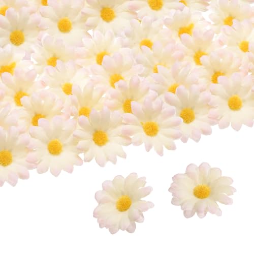 uxcell 100pcs Artificial Daisies Flower Heads,1.6" Silk Fake Daisies Heads Mini Daisies Artificial Flowers Bulk for DIY Wedding Bouquets Centerpieces Party Home Decorations, Pink/Yellow - color: Pink/Yellow