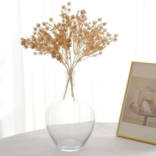 Efavormart 4 Pack 13 inch Metallic Gold Artificial Baby's Breath Flower Bouquet, Decorative Gypsophila Floral Bushes Sprays for Delicate Texture and Accents - color: Type22