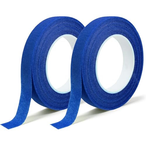 DOMMARE Blue Floral Tape 2Pcs Flower Tape, 1/2 Inch Flower Wrapping Tape, Floral Bouquet Supplies for Bouquet Floral Arranging Flowers Stem Wrapping, Wedding Bouquet, Wreath, Garden Decor, 32 Yard - color: 2Pcs Blue, style: Normal & Non-sticky