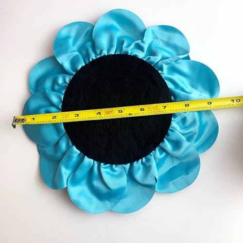 Heyiwell Large Satin Fabric flower for Brooch Pin Wedding Party Dance Dress Suit Clothes Head Hair Accessories DIY Decor 9.45"Inch - color: Blue