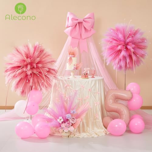 Alecono 𝟯𝟬𝙋𝙘𝙨 Pampas Grass 17in, Pink Faux Pampas Grass Decor for Home Decoration, Wall Decor for Wedding Centerpieces Party Decorations (Hot Pink, Blush, Pink) - color: Hot Pink & Blush & Pink, size: 30pcs