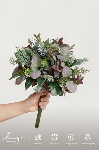 Ling's moment Artificial Greenery Stems Box Set, Faux Greenery Picks for DIY Bridal Bouquets Wedding Floral Arrangement Table Centerpieces, Black Forest - color: Greenery Combo- Black Forest