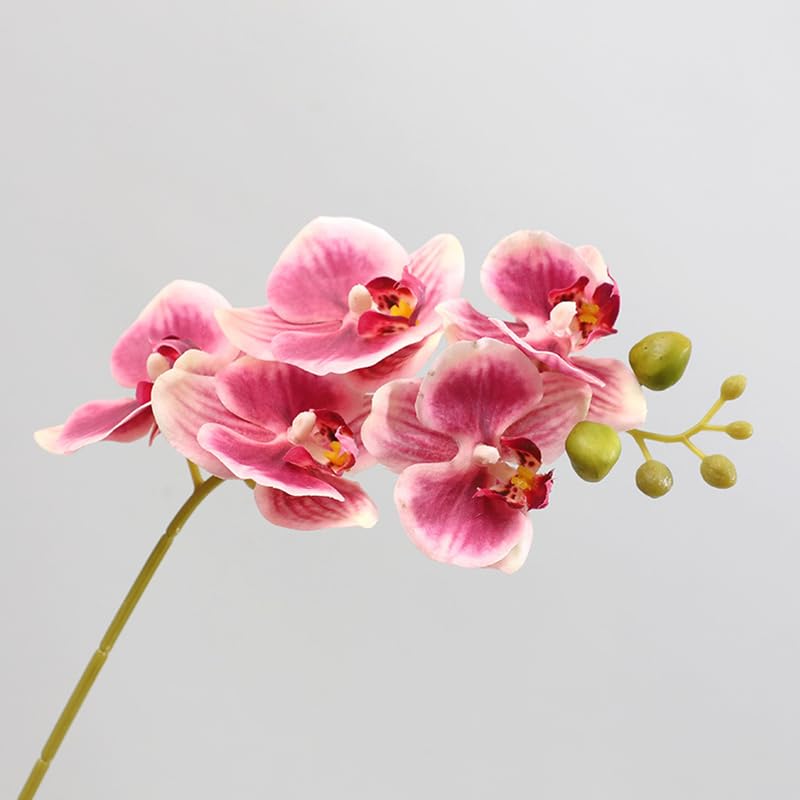 4-Pcs Artificial Flowers Real Touch Latex Phalaenopsis 17.7inch Artificial Orchid Stem Bouquets for Wedding Party Home Garden Decor (Light Purple) - color: Light Purple