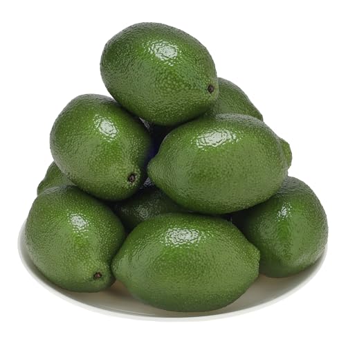 Gresorth 8pcs High Grade Fake Green Lemon Decoration Artificial Realistic Fruit Simulation for Home Party Holiday Christmas Display - color: C