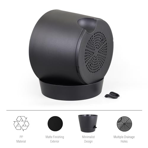 Meowell 12 inch Large Self Watering Pots for Indoor Outdoor Plants, Flower Plant Pots with Mesh Drainage Holes for Garden House Plants, Plastic Planters with Reservoir for Home Decor, Black - color: Black, size: 12inch A