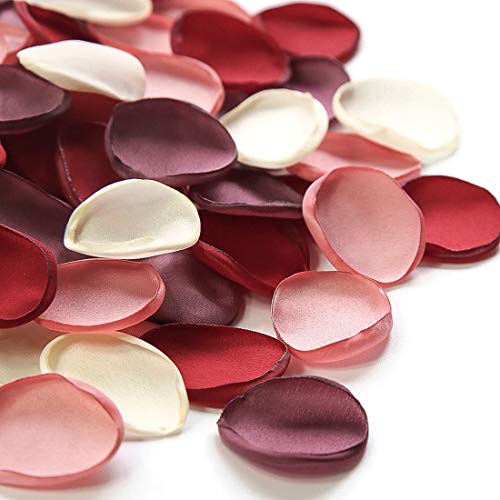 Floroom 300pcs Rose Petals Elegant Maroon Faux Silk Flower Petals for Wedding Flower Girl Basket Aisle Scatter Sweetheart Table Centerpieces Party Confetti Bridal Shower Romantic Night Home Decoration - color: Elegant Maroon, size: 300pcs