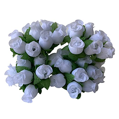 GiftWrap Etc. White Artificial Silk Flower Roses - 12 Mini Bouquets of 12 Rosebuds, 144 Rosebuds Total, Easter, Spring, Valentine's Day, V-Day, Wedding, Reception, Anniversary, Wreath, Bridal Shower - color: White