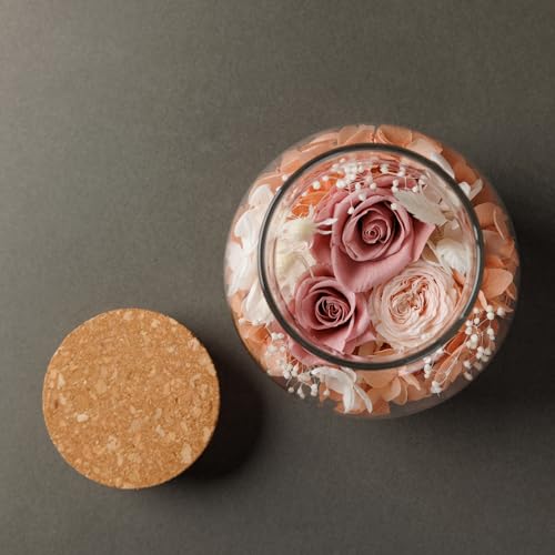 NATROSES Christmas Birthday Gifts for Women - Handmade Preserved Flowers Wish Bottle for Valentine's Day, Mother's Day, Anniversary, Home Decor (Dusty Pink) - color: Dusty Pink