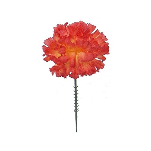 Larksilk 100 Pack Artificial Carnations - Bulk Silk Flowers for Weddings, Mother's Day, Graduations, Easter & Memorial Day - 3.5" Heads, 5" Stems, Real Touch Petals, 18 Colors Available - Orange - color: Orange, size: 100