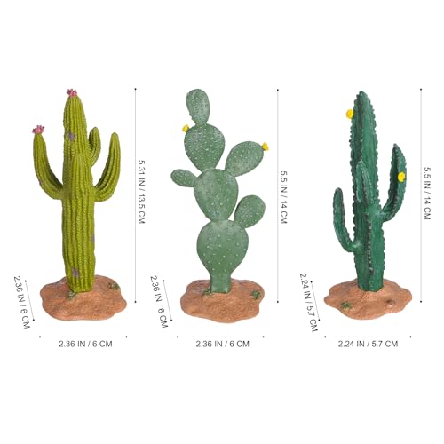 ARTIBETTER 3pcs Artificial Simulated Cactus Artificial Sand Decor Faux Succulent Decor Fake Cacti Plants Table Ornament Centerpieces for Home Office Decoration 5.5Inch - size: 13.50X6.00X6.00CM