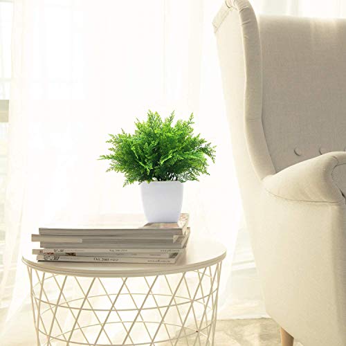Artificial Ferns Plants, Fake Greenery Plastic Plant Faux Shrub for Indoor Outdoor Home Garden UV Resistant Leaves Decor Garland Grass Foliage Party Wedding Christmas Decorations - Green 8 Pack - color: Fern Grass/ 8 Pack