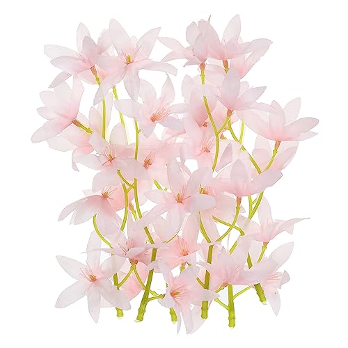 PATIKIL 7 Inch Artificial Orchid Flower, 24 Pcs Floating Candles Simulation Flower Cylinder Vase Fillers for Home Wedding Decoration, Pink - color: Pink