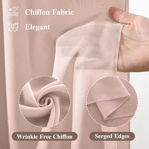 Wedding Arch Draping Fabric, 1 Panel 18FT Taupe Sheer Backdrop Curtain Chiffon Fabric Drapery Voile Scarf Draping Panels for Wedding Archway Ceremony Curtain Valance Party Decoration - color: Taupe, size: (1 Panel )6 Yards/18ft