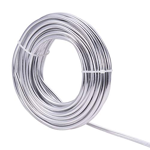 BENECREAT 32 Feet 4 Gauge Silver Aluminum Wire Bendable Metal Sculpting Wire for Bonsai Trees, Floral, Skeleton Making, Home Decors and Other Arts Crafts Making - color: Silver (4 Gauge, 32 Feet), size: 4 Gauge