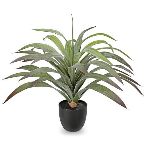 Briful Faux Agave Plant 18.1in Artificial Agave Potted Plant Fake Outdoor Plants for Home Office Living Room Bedroom Kitchen Table Decor - color: Grey Green