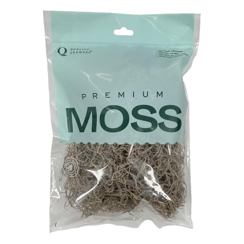 Preserved Spanish Moss - Decorative Moss - Dried Moss for Crafts, Home Decor, Art, Design & DIY Projects - for Indoor Use - Natural - Small Size - color: Natural, size: Small
