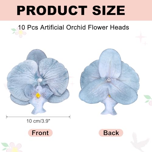 uxcell 10 Pcs Artificial Orchid Flower Heads, Fake Butterfly Orchid Heads Bulk Artificial Flowers for DIY Wedding Bouquets Centerpieces Party Home Decorations, Gray Blue - color: Gray Blue