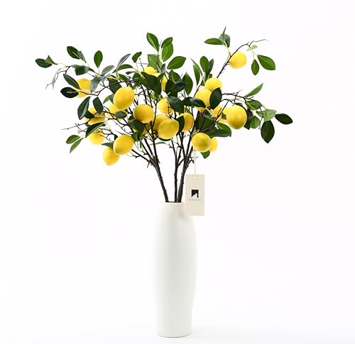 5pcs Artificial Lemon Large Fruit.31 Inch Lifelike artificial plants indoor.lemon tree artificial.artificial fruits for decoration.outdoor artificial plants.Used For Homes.Offices. Festivals.Flowers - size: 31inch